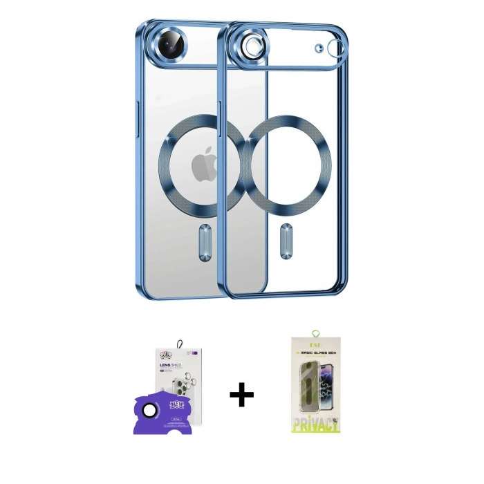 MARSİLYAN™- iPhone 17 Air Kılıf Nova Işık Özel Seri - Siyah Joko Magic 5D Hayalet Cam + Bilvis Titan Kamera Lens - LT