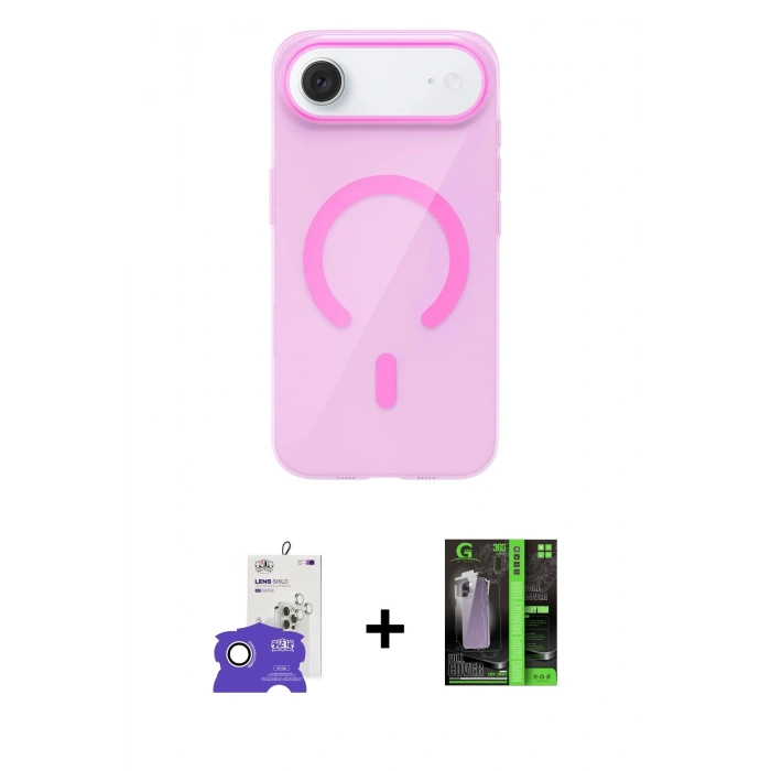 MARSİLYAN™- iPhone 17 Air Kılıf Pusula Form Özel Seri - Siyah 360 Mat Full Body Arka Koruyucu + Bilvis Titan Kamera Lens - GS