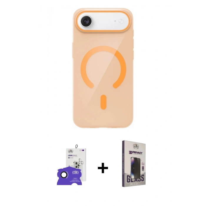 MARSİLYAN™- iPhone 17 Air Kılıf Pusula Form Özel Seri - Siyah Bilvis Hayalet Cam Ekran Koruyucu + Bilvis Titan Kamera Lens - SH