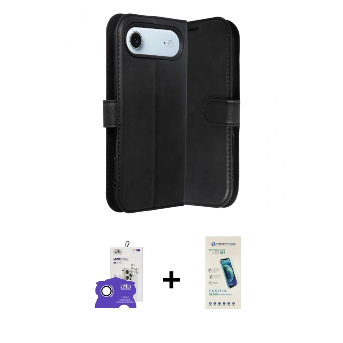 MARSİLYAN™- iPhone 17 Air Kılıf Siluet Işık Serisi - Şeffaf Pasifik Cam Ekran Koruyucu + Bilvis Titan Kamera Lens - GS