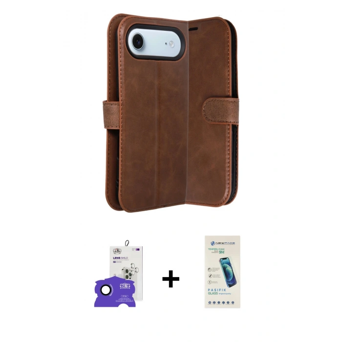 MARSİLYAN™- iPhone 17 Air Kılıf Siluet Işık Serisi - Şeffaf Pasifik Cam Ekran Koruyucu + Bilvis Titan Kamera Lens - LT