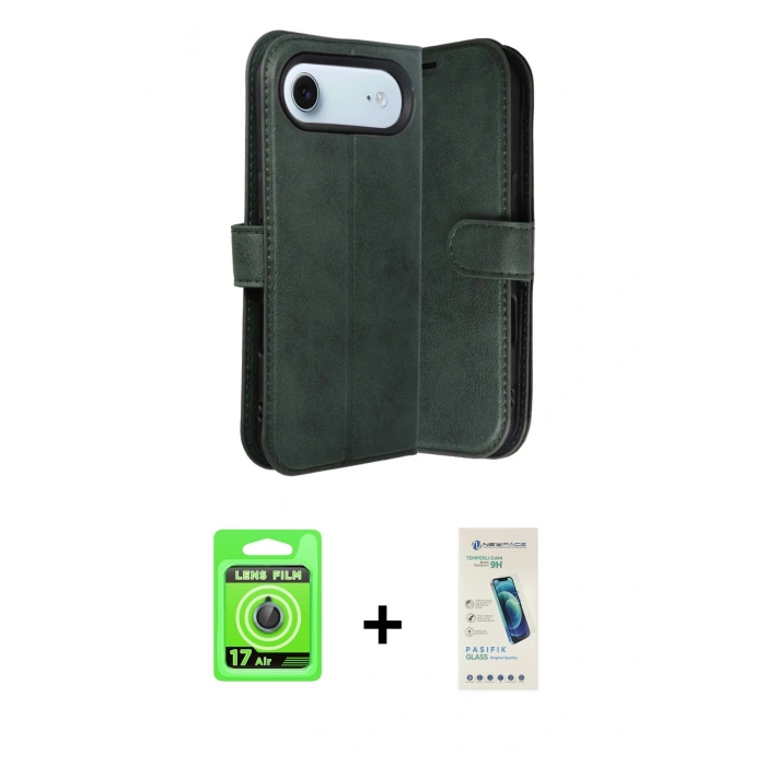 MARSİLYAN™- iPhone 17 Air Kılıf Siluet Işık Serisi - Şeffaf Pasifik Cam Ekran Koruyucu + Raze Metal Kamera Lens - MI