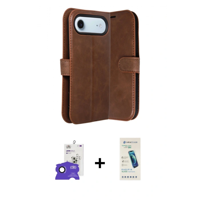 MARSİLYAN™- iPhone 17 Air Kılıf Siluet Işık Serisi - Şeffaf Pasifik Cam Ekran Koruyucu + Bilvis Titan Kamera Lens - SH