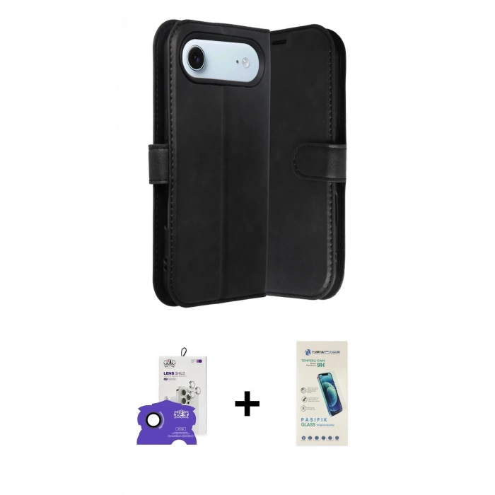 MARSİLYAN™- iPhone 17 Air Kılıf Siluet Işık Serisi - Şeffaf Pasifik Cam Ekran Koruyucu + Bilvis Titan Kamera Lens - SH