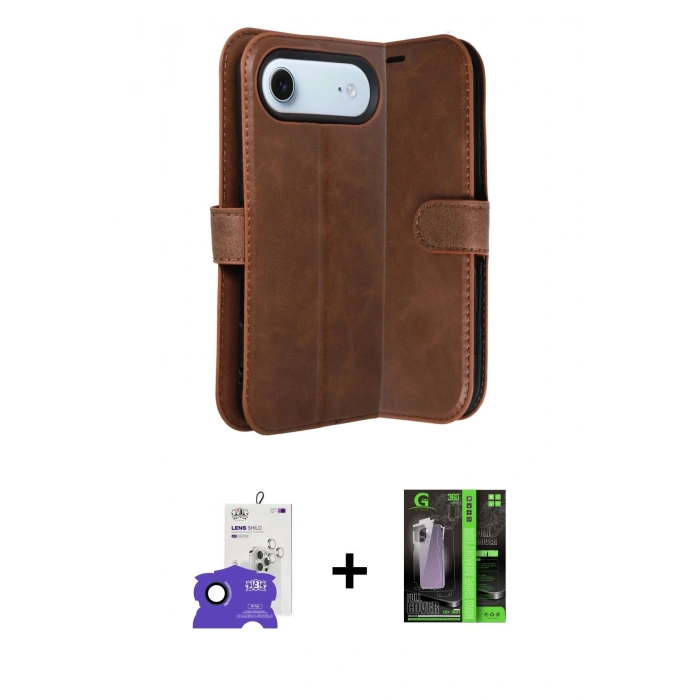 MARSİLYAN™- iPhone 17 Air Kılıf Siluet Işık Serisi - Siyah 360 Mat Full Body Arka Koruyucu + Bilvis Titan Kamera Lens - LT