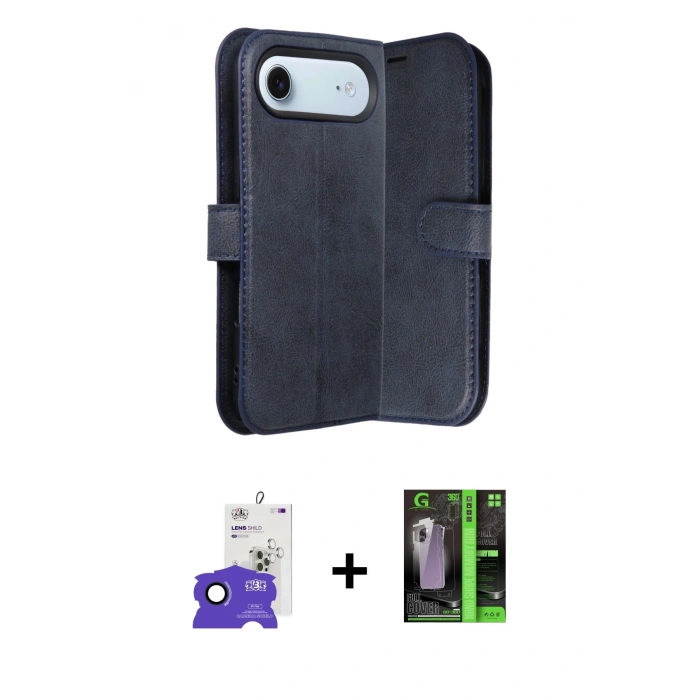 MARSİLYAN™- iPhone 17 Air Kılıf Siluet Işık Serisi - Siyah 360 Mat Full Body Arka Koruyucu + Bilvis Titan Kamera Lens - LT