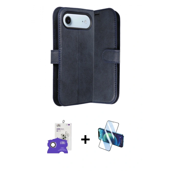 MARSİLYAN™- iPhone 17 Air Kılıf Siluet Işık Serisi - Siyah 3D Antistatik Seramik Nano Ekran Koruyucu + Bilvis Titan Kamera Lens - GD