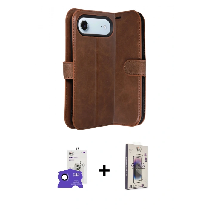 MARSİLYAN™- iPhone 17 Air Kılıf Siluet Işık Serisi - Siyah Bilvis 3D Cam Ekran Koruyucu + Bilvis Titan Kamera Lens - LT