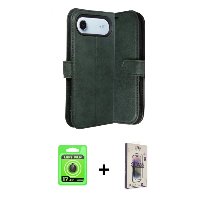 MARSİLYAN™- iPhone 17 Air Kılıf Siluet Işık Serisi - Siyah Bilvis 3D Cam Ekran Koruyucu + Raze Metal Kamera Lens - SH