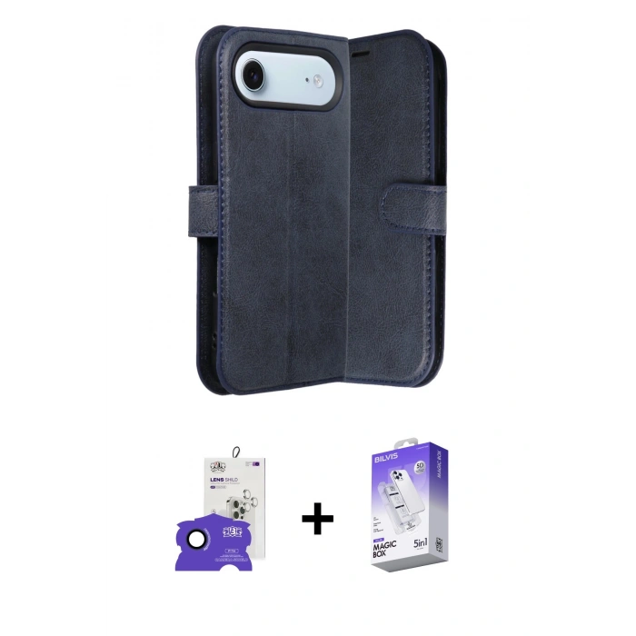 MARSİLYAN™- iPhone 17 Air Kılıf Siluet Işık Serisi - Siyah Bilvis 5in1 3D Magic Cam Ekran Koruyucu + Bilvis Titan Kamera Lens - LT