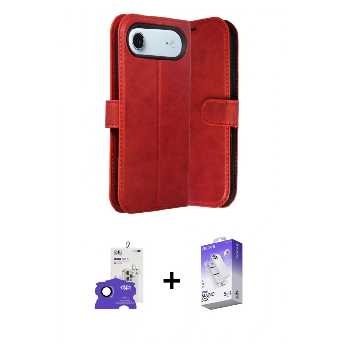 MARSİLYAN™- iPhone 17 Air Kılıf Siluet Işık Serisi - Siyah Bilvis 5in1 3D Magic Cam Ekran Koruyucu + Bilvis Titan Kamera Lens - LT