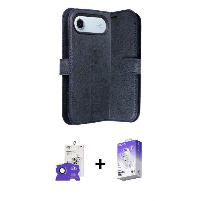MARSİLYAN™- iPhone 17 Air Kılıf Siluet Işık Serisi - Siyah Bilvis 5in1 3D Magic Cam Ekran Koruyucu + Bilvis Titan Kamera Lens - SH