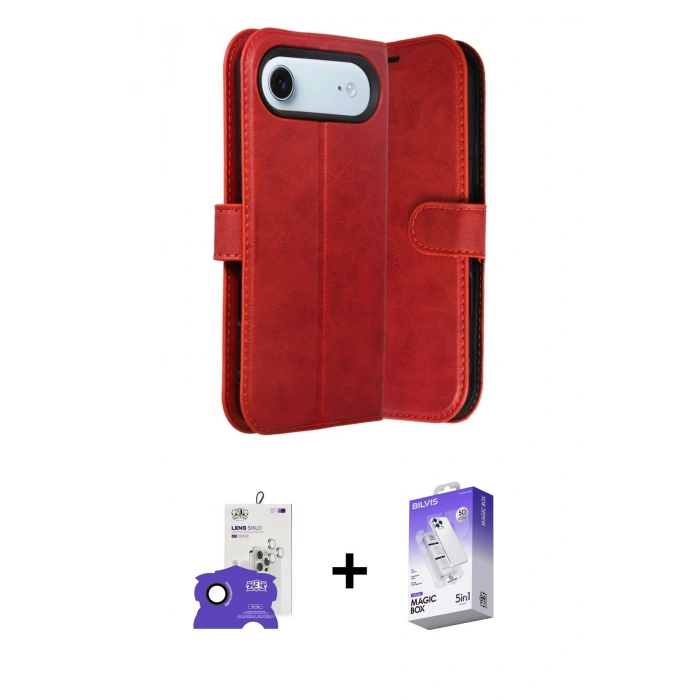 MARSİLYAN™- iPhone 17 Air Kılıf Siluet Işık Serisi - Siyah Bilvis 5in1 3D Magic Cam Ekran Koruyucu + Bilvis Titan Kamera Lens - SH