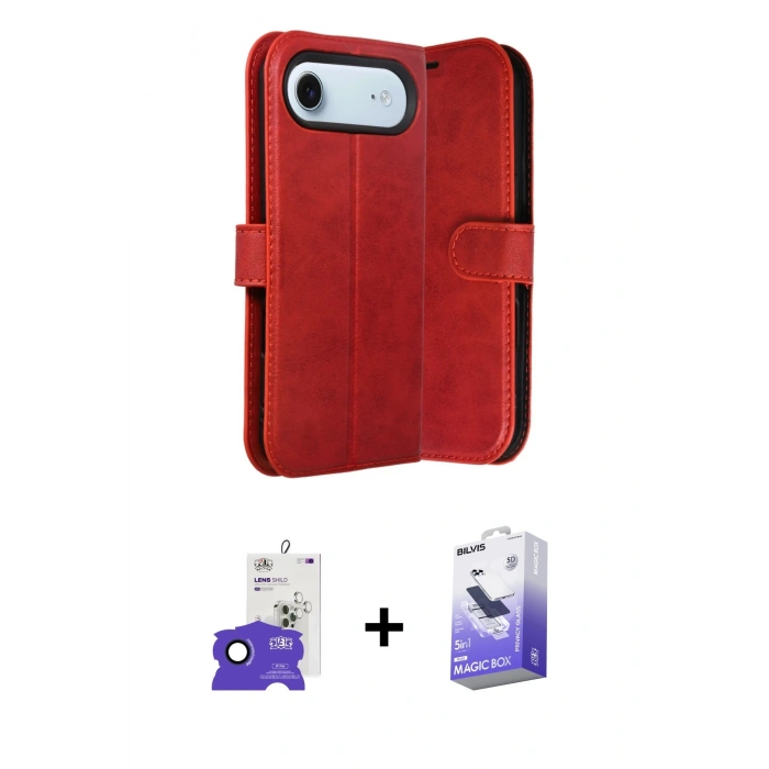 MARSİLYAN™- iPhone 17 Air Kılıf Siluet Işık Serisi - Siyah Bilvis 5in1 5D Magic Hayalet Cam Ekran Koruyucu + Bilvis Titan Kamera Lens - LT