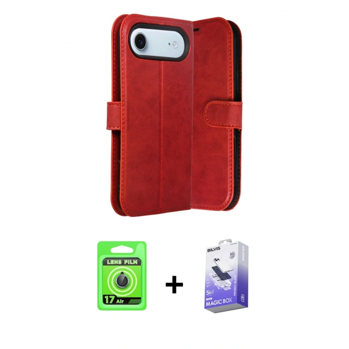 MARSİLYAN™- iPhone 17 Air Kılıf Siluet Işık Serisi - Siyah Bilvis 5in1 5D Magic Hayalet Cam Ekran Koruyucu + Raze Metal Kamera Lens - MI