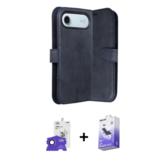 MARSİLYAN™- iPhone 17 Air Kılıf Siluet Işık Serisi - Siyah Bilvis 5in1 5D Magic Hayalet Cam Ekran Koruyucu + Bilvis Titan Kamera Lens - LT