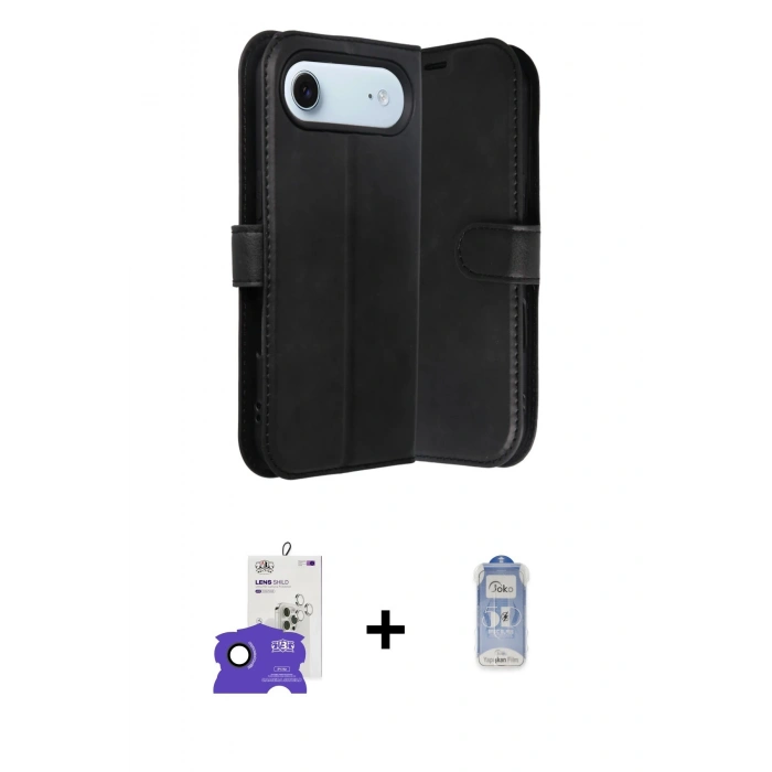 MARSİLYAN™- iPhone 17 Air Kılıf Siluet Işık Serisi - Siyah Joko Magic 5D Cam + Bilvis Titan Kamera Lens - SH