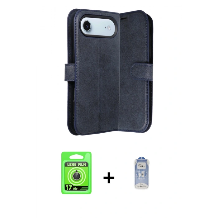 MARSİLYAN™- iPhone 17 Air Kılıf Siluet Işık Serisi - Siyah Joko Magic 5D Cam + Raze Metal Kamera Lens - GD