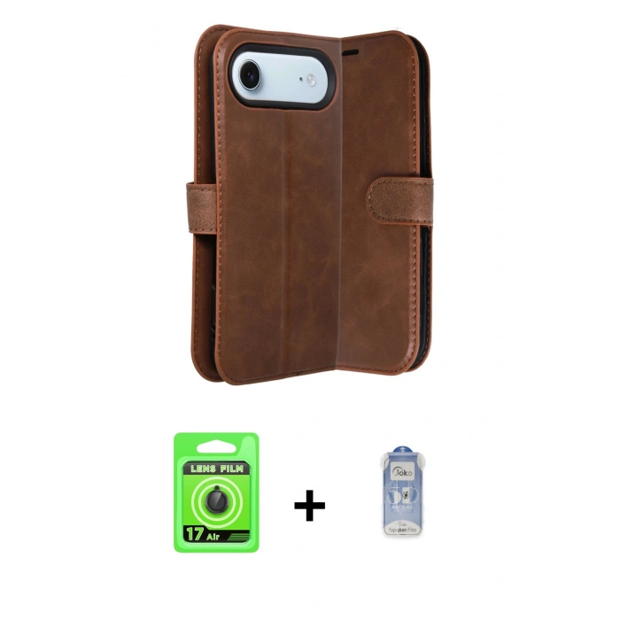 MARSİLYAN™- iPhone 17 Air Kılıf Siluet Işık Serisi - Siyah Joko Magic 5D Cam + Raze Metal Kamera Lens - SH