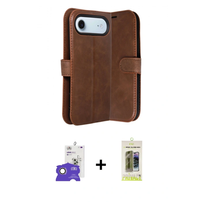 MARSİLYAN™- iPhone 17 Air Kılıf Siluet Işık Serisi - Siyah Joko Magic 5D Hayalet Cam + Bilvis Titan Kamera Lens - GD