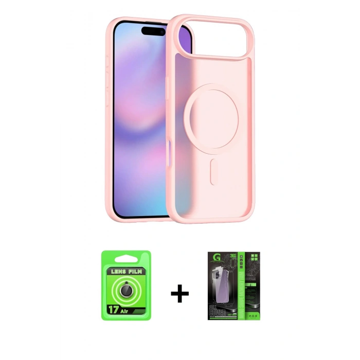 MARSİLYAN™- iPhone 17 Air Kılıf Siluet Minimal Prime - Şeffaf 360 Full Body Arka Koruyucu + Raze Metal Kamera Lens - GD