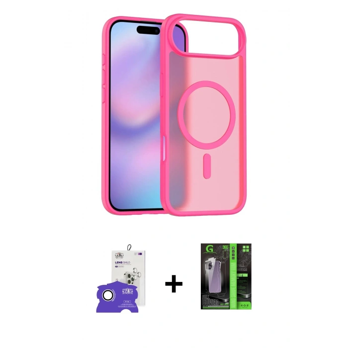 MARSİLYAN™- iPhone 17 Air Kılıf Siluet Minimal Prime - Siyah 360 Mat Full Body Arka Koruyucu + Bilvis Titan Kamera Lens - GS
