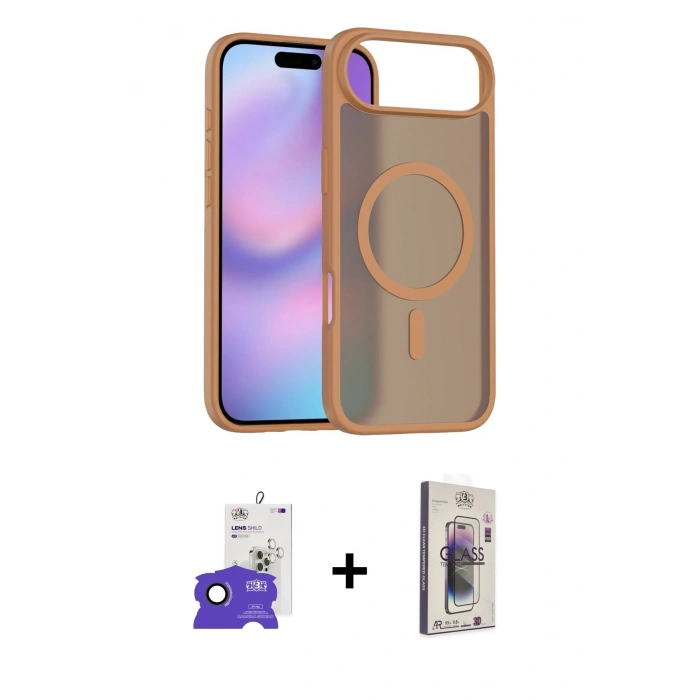MARSİLYAN™- iPhone 17 Air Kılıf Siluet Minimal Prime - Siyah Bilvis 3D Cam Ekran Koruyucu + Bilvis Titan Kamera Lens - SH