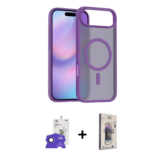 MARSİLYAN™- iPhone 17 Air Kılıf Siluet Minimal Prime - Siyah Bilvis 3D Cam Ekran Koruyucu + Bilvis Titan Kamera Lens - SH