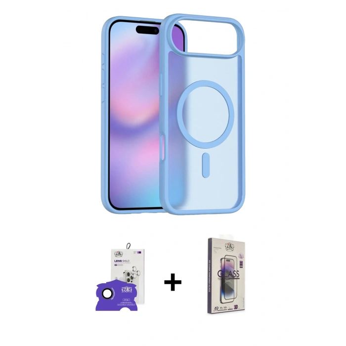 MARSİLYAN™- iPhone 17 Air Kılıf Siluet Minimal Prime - Siyah Bilvis 3D Cam Ekran Koruyucu + Bilvis Titan Kamera Lens - SH