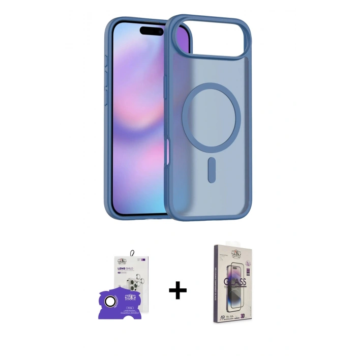 MARSİLYAN™- iPhone 17 Air Kılıf Siluet Minimal Prime - Siyah Bilvis 3D Cam Ekran Koruyucu + Bilvis Titan Kamera Lens - GD