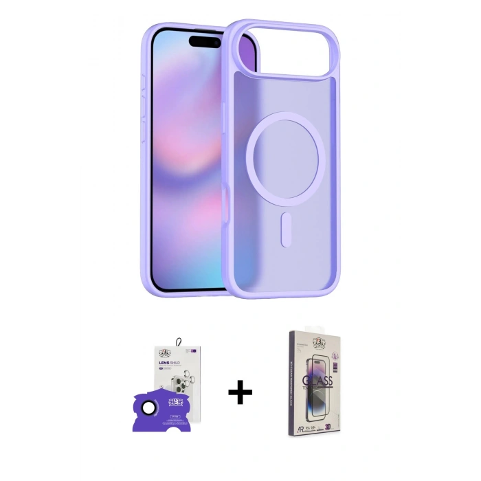 MARSİLYAN™- iPhone 17 Air Kılıf Siluet Minimal Prime - Siyah Bilvis 3D Cam Ekran Koruyucu + Bilvis Titan Kamera Lens - LT
