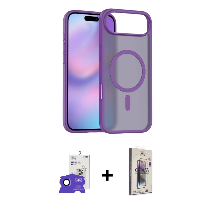 MARSİLYAN™- iPhone 17 Air Kılıf Siluet Minimal Prime - Siyah Bilvis 3D Cam Ekran Koruyucu + Bilvis Titan Kamera Lens - LT