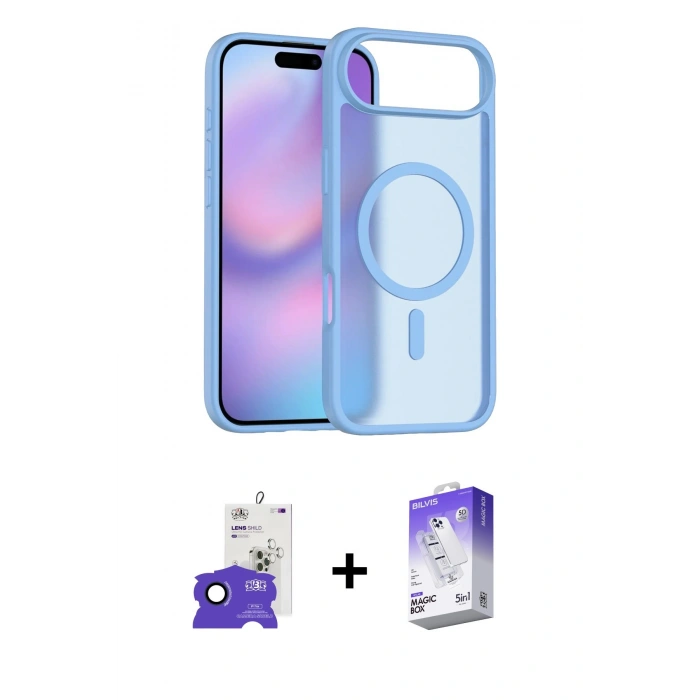 MARSİLYAN™- iPhone 17 Air Kılıf Siluet Minimal Prime - Siyah Bilvis 5in1 3D Magic Cam Ekran Koruyucu + Bilvis Titan Kamera Lens - LT