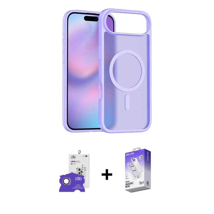 MARSİLYAN™- iPhone 17 Air Kılıf Siluet Minimal Prime - Siyah Bilvis 5in1 3D Magic Cam Ekran Koruyucu + Bilvis Titan Kamera Lens - GD