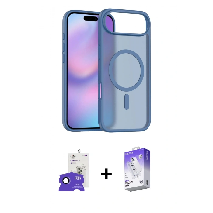 MARSİLYAN™- iPhone 17 Air Kılıf Siluet Minimal Prime - Siyah Bilvis 5in1 3D Magic Cam Ekran Koruyucu + Bilvis Titan Kamera Lens - LT
