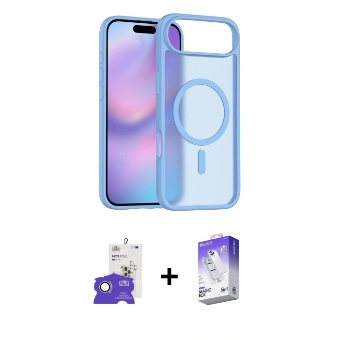 MARSİLYAN™- iPhone 17 Air Kılıf Siluet Minimal Prime - Siyah Bilvis 5in1 3D Magic Cam Ekran Koruyucu + Bilvis Titan Kamera Lens - GD