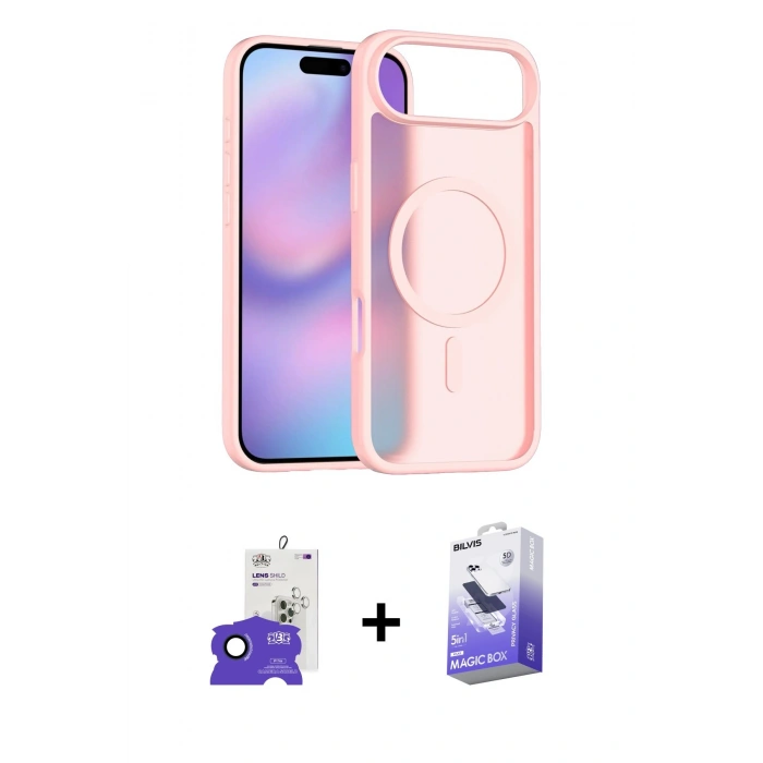 MARSİLYAN™- iPhone 17 Air Kılıf Siluet Minimal Prime - Siyah Bilvis 5in1 5D Magic Hayalet Cam Ekran Koruyucu + Bilvis Titan Kamera Lens - LT
