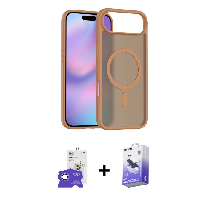 MARSİLYAN™- iPhone 17 Air Kılıf Siluet Minimal Prime - Siyah Bilvis 5in1 5D Magic Hayalet Cam Ekran Koruyucu + Bilvis Titan Kamera Lens - GD
