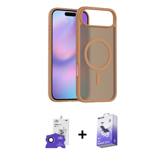 MARSİLYAN™- iPhone 17 Air Kılıf Siluet Minimal Prime - Siyah Bilvis 5in1 5D Magic Hayalet Cam Ekran Koruyucu + Bilvis Titan Kamera Lens - LT