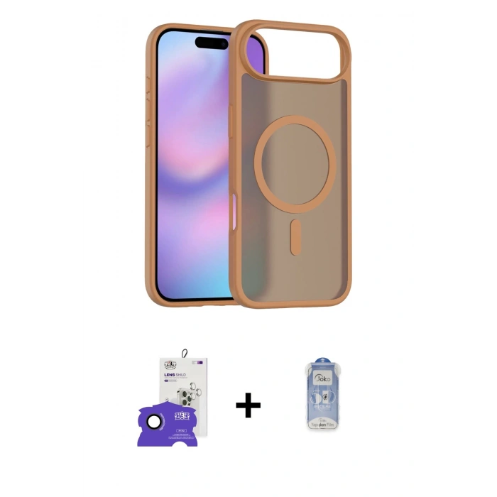 MARSİLYAN™- iPhone 17 Air Kılıf Siluet Minimal Prime - Siyah Joko Magic 5D Cam + Bilvis Titan Kamera Lens - SH