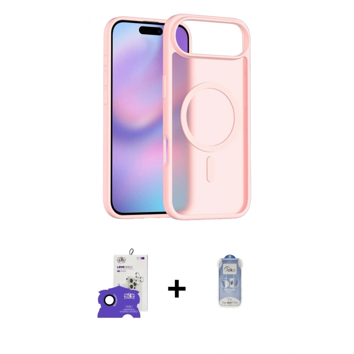 MARSİLYAN™- iPhone 17 Air Kılıf Siluet Minimal Prime - Siyah Joko Magic 5D Cam + Bilvis Titan Kamera Lens - LT