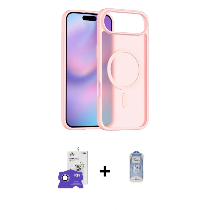 MARSİLYAN™- iPhone 17 Air Kılıf Siluet Minimal Prime - Siyah Joko Magic 5D Cam + Bilvis Titan Kamera Lens - GD