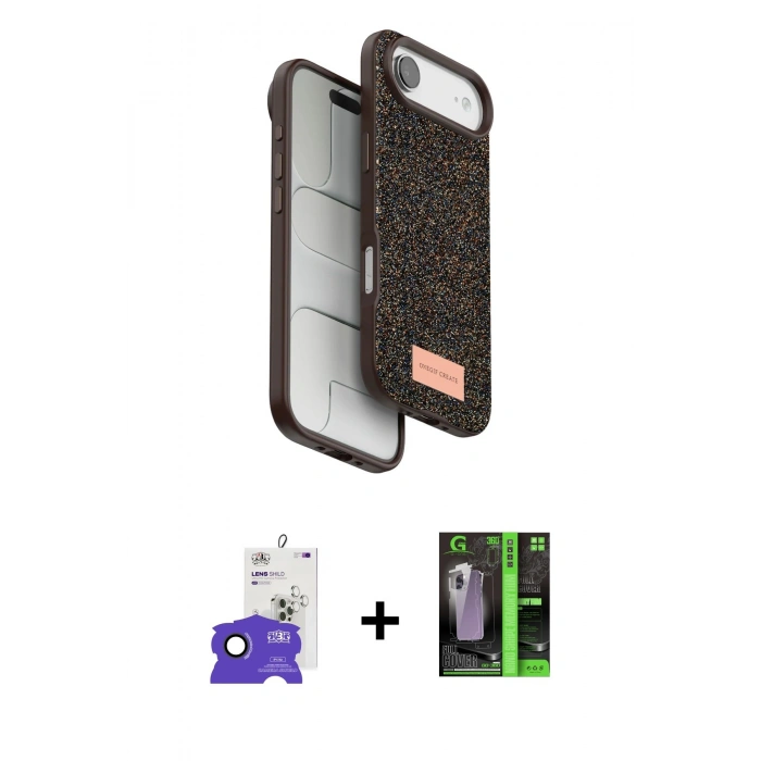 MARSİLYAN™- iPhone 17 Air Kılıf Vadi Klasik Serisi - Siyah 360 Mat Full Body Arka Koruyucu + Bilvis Titan Kamera Lens - SH