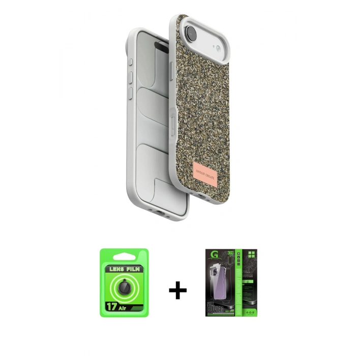 MARSİLYAN™- iPhone 17 Air Kılıf Vadi Klasik Serisi - Siyah 360 Mat Full Body Arka Koruyucu + Raze Metal Kamera Lens - SH