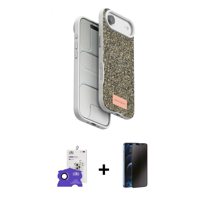 MARSİLYAN™- iPhone 17 Air Kılıf Vadi Klasik Serisi - Siyah 3D Antistatik Hayalet Cam Ekran Koruyucu + Bilvis Titan Kamera Lens - LT