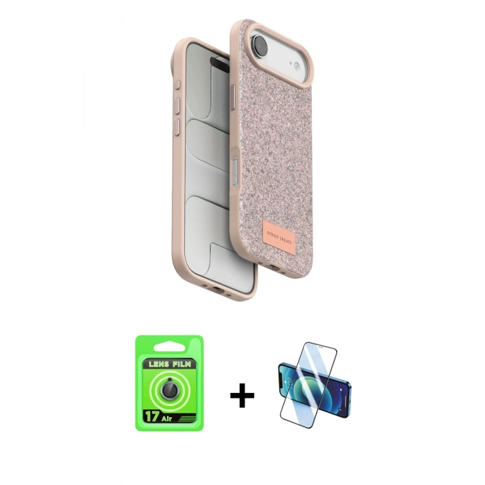 MARSİLYAN™- iPhone 17 Air Kılıf Vadi Klasik Serisi - Siyah 3D Antistatik Seramik Nano Ekran Koruyucu + Raze Metal Kamera Lens - MI