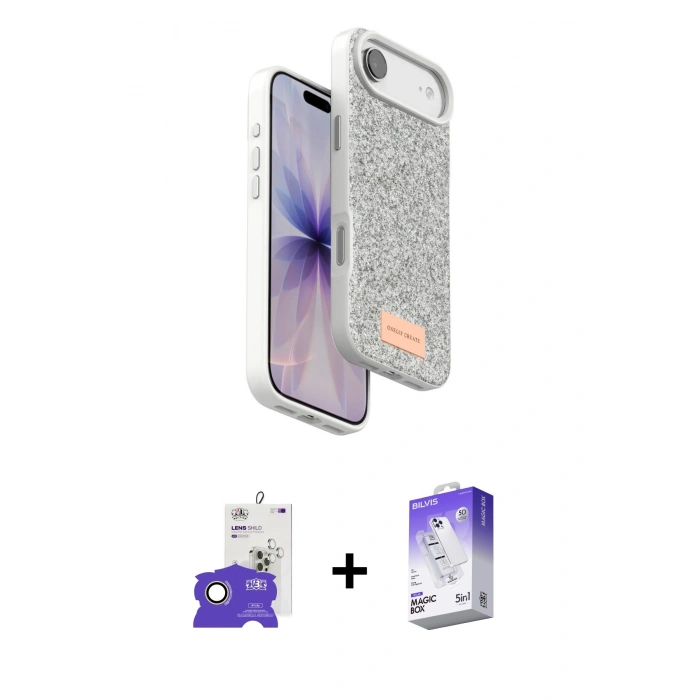 MARSİLYAN™- iPhone 17 Air Kılıf Vadi Klasik Serisi - Siyah Bilvis 5in1 3D Magic Cam Ekran Koruyucu + Bilvis Titan Kamera Lens - GD