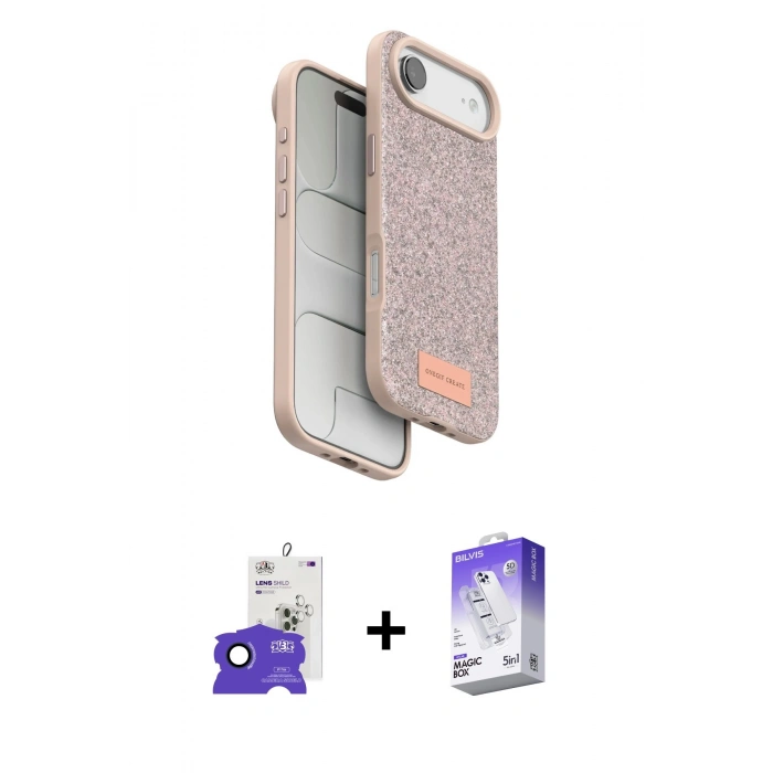 MARSİLYAN™- iPhone 17 Air Kılıf Vadi Klasik Serisi - Siyah Bilvis 5in1 3D Magic Cam Ekran Koruyucu + Bilvis Titan Kamera Lens - LT