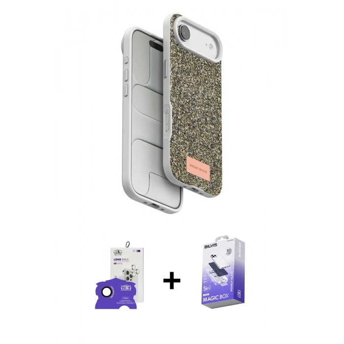 MARSİLYAN™- iPhone 17 Air Kılıf Vadi Klasik Serisi - Siyah Bilvis 5in1 5D Magic Hayalet Cam Ekran Koruyucu + Bilvis Titan Kamera Lens - SH
