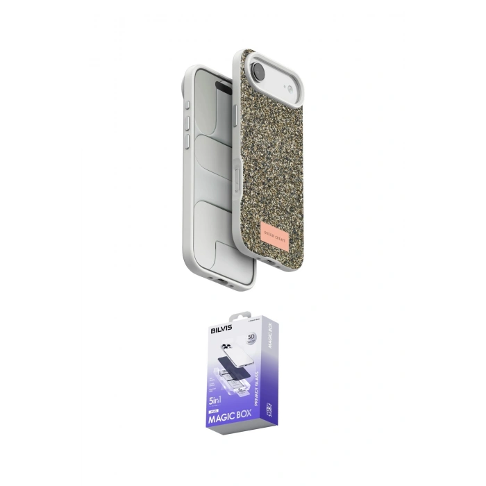 MARSİLYAN™- iPhone 17 Air Kılıf Vadi Klasik Serisi - Siyah Bilvis 5in1 5D Magic Hayalet Cam Ekran Koruyucu